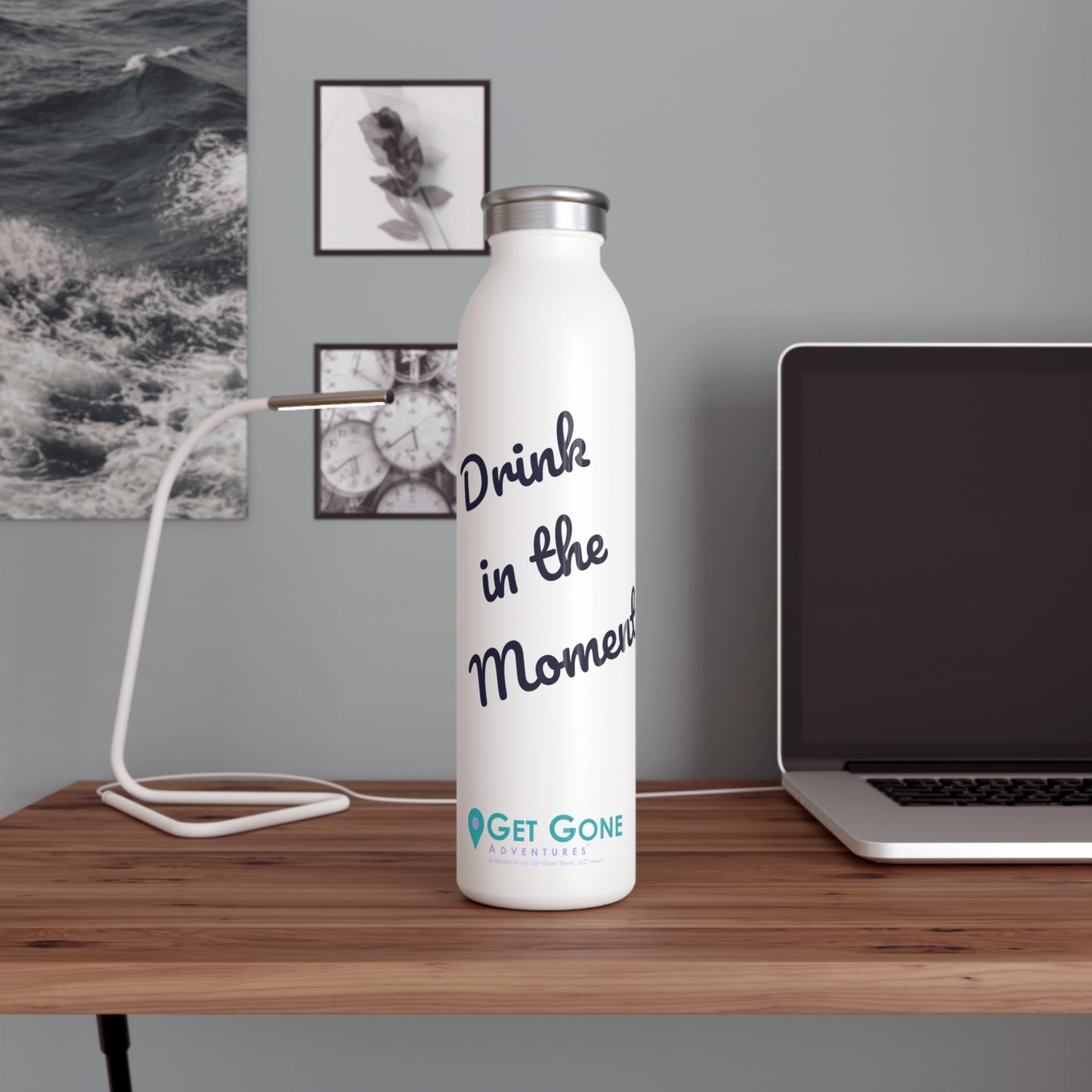 Drink in the Moment Slim Water Bottle