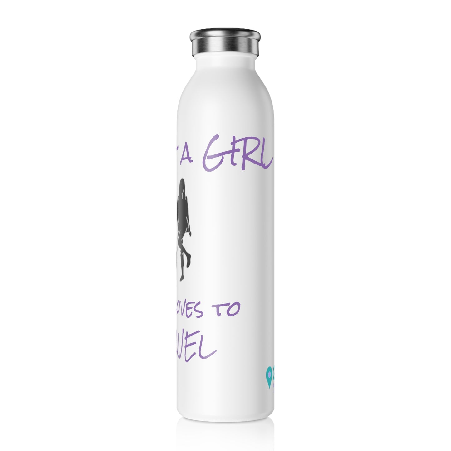 Just A Girl Who Loves to Travel Slim Water Bottle